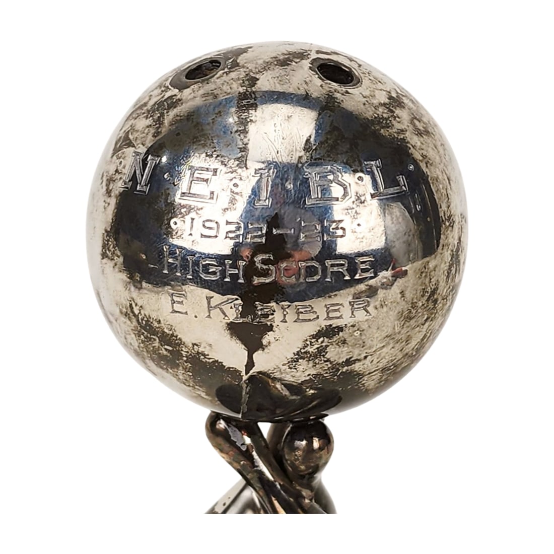 1923 Silver Plate Bowling Trophy - 3