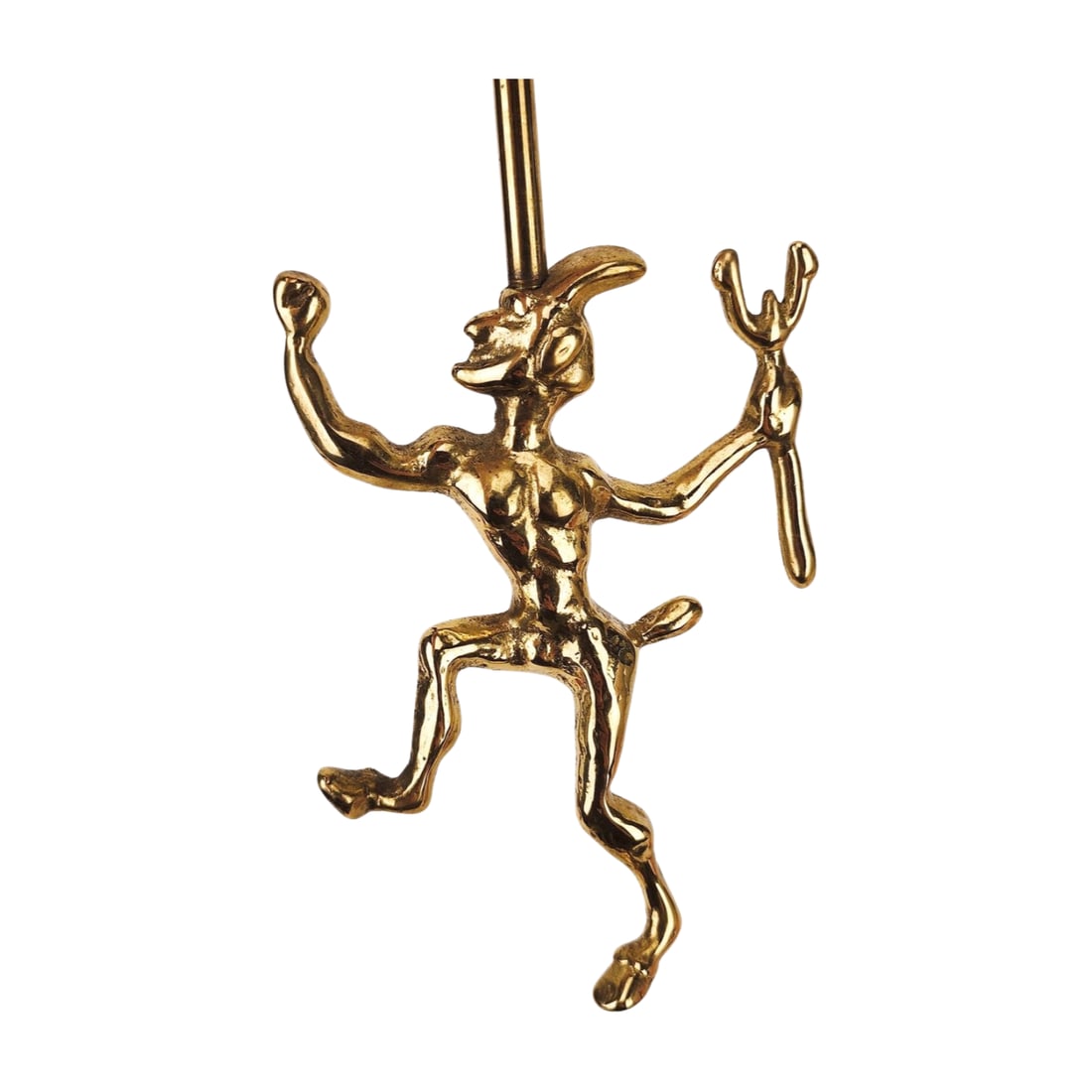 Vintage Brass Devil Chimney Flue Pull - 2