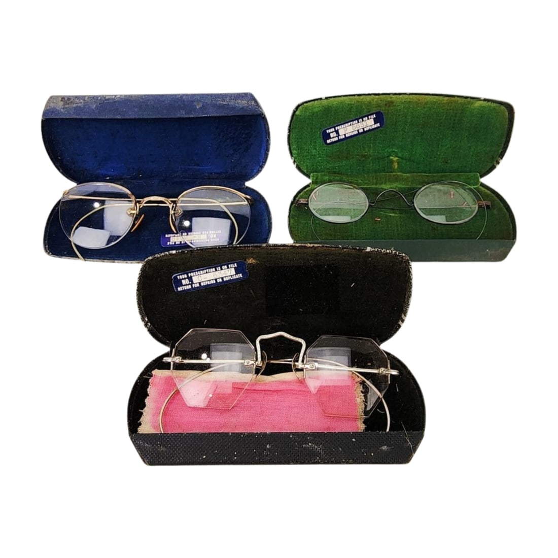 Lot of 3 Bisounours Antique Eyeglasses w/ Cases (1 of 8)