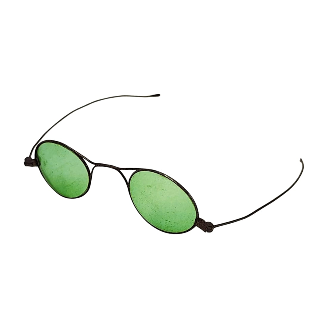 Antique Oval Green Lens Wire Frame Eyeglasses (1 of 3)