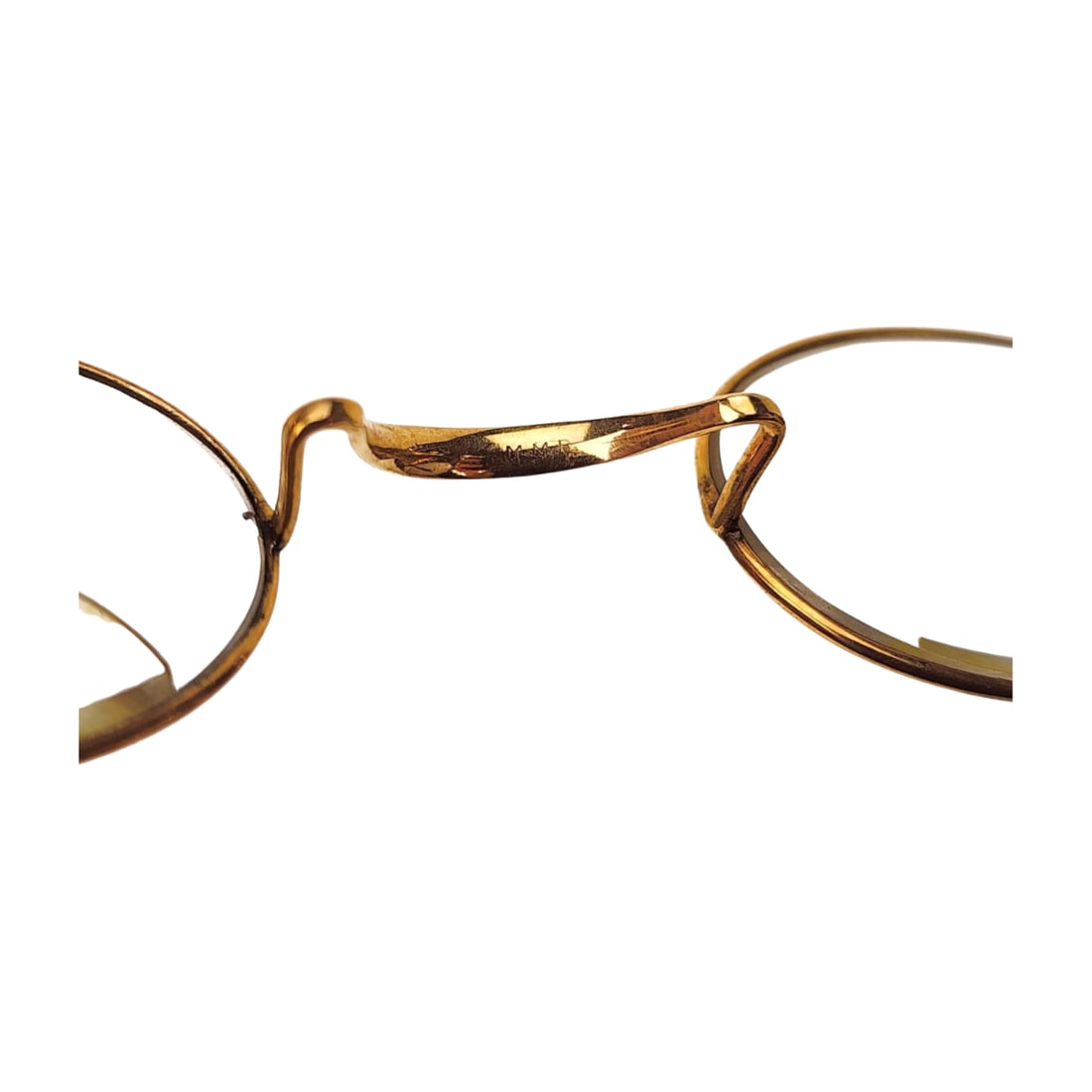 Gold Wire Frame Wrap Around Eyeglasses Signed - 3