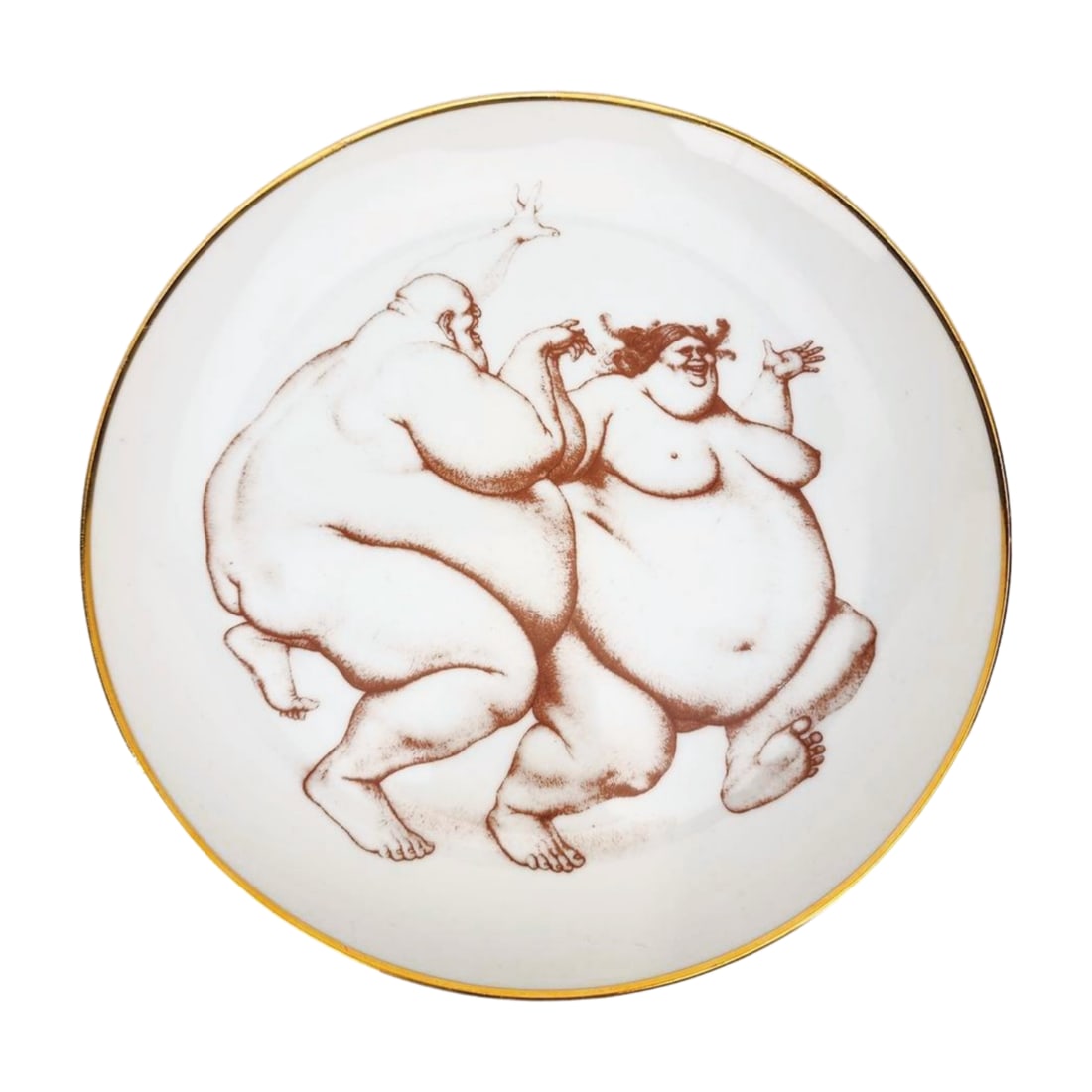 Vintage Nude Art Plate, Thomas Ingham for Viletta: Thomas Ingham for Viletta, porcelain nude art plate stamped and numbered 37/125 on backside. Measures 10 1/4" diameter.