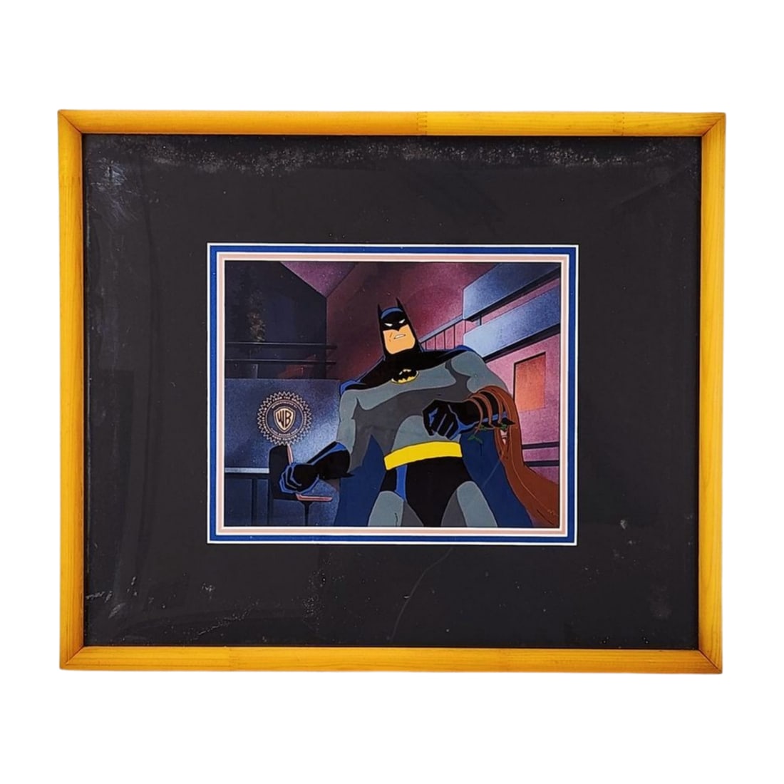 Batman the Animated Series Animation Cel: Vintage 1990's classic cartoon animation cel for Batman the Animated series. Season 2 "Eternal Youth" episode with Poison Ivy. Certificate on backside. Measures 16" x 19" total with 7 1/2" x 10 1/2"