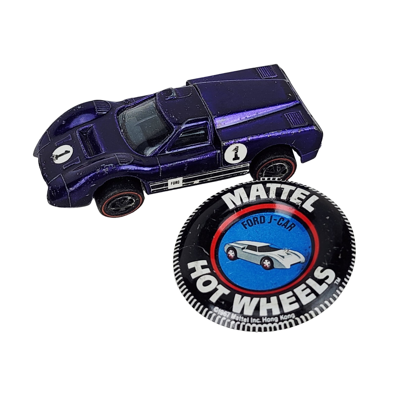 Vintage Hot wheels Redline 1968 Ford J Car with Button (1 of 4)