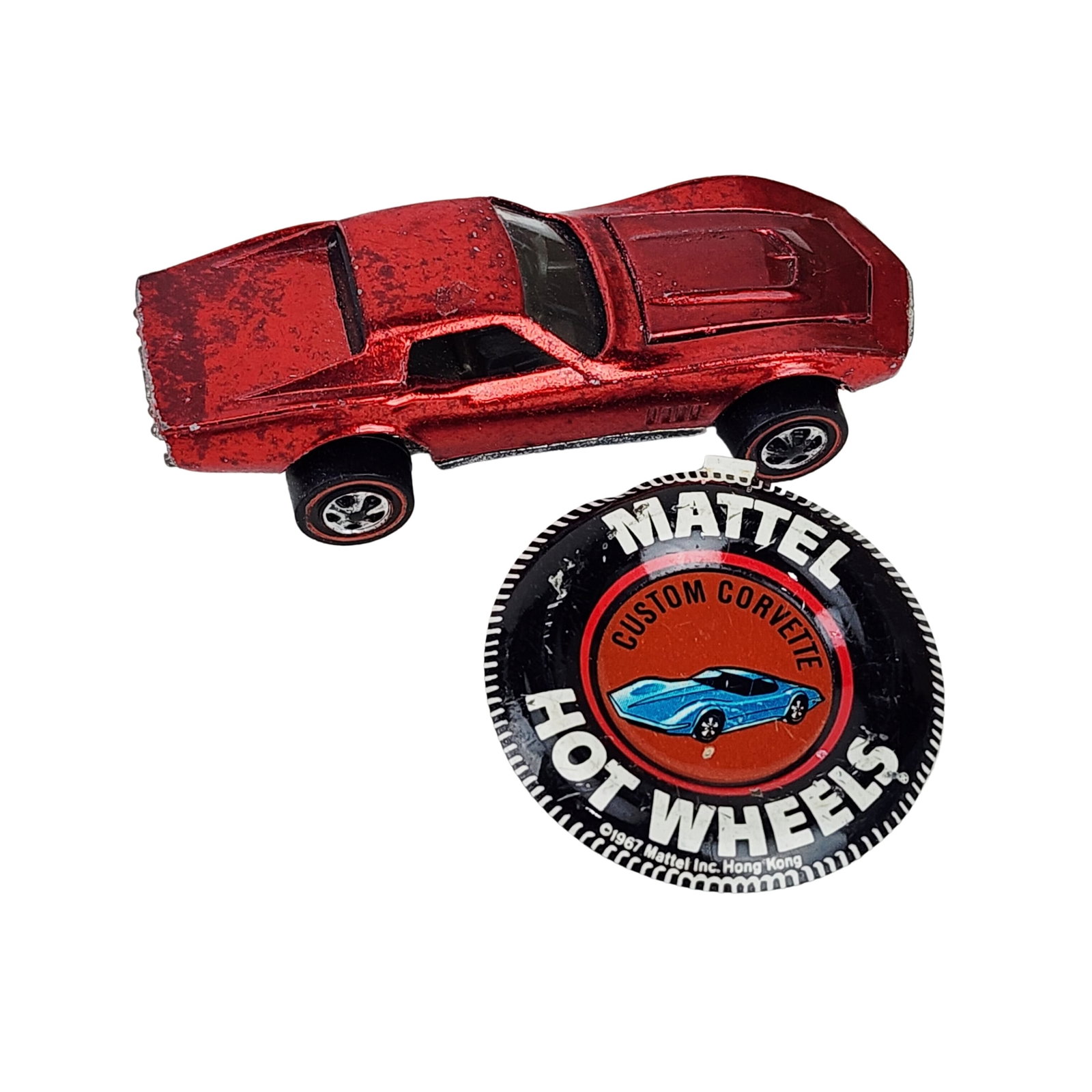 Vintage Hot Wheels 1967 Redline Custom Corvette with Button (1 of 4)