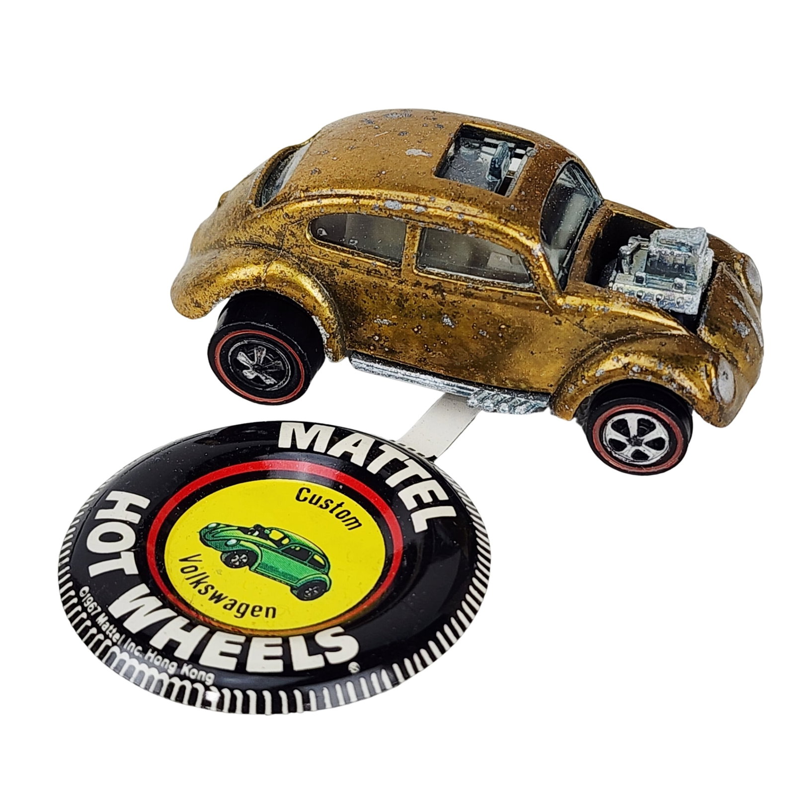 Vintage 1968 Hot Wheels Redline Custom Volkswagen with Button (1 of 4)