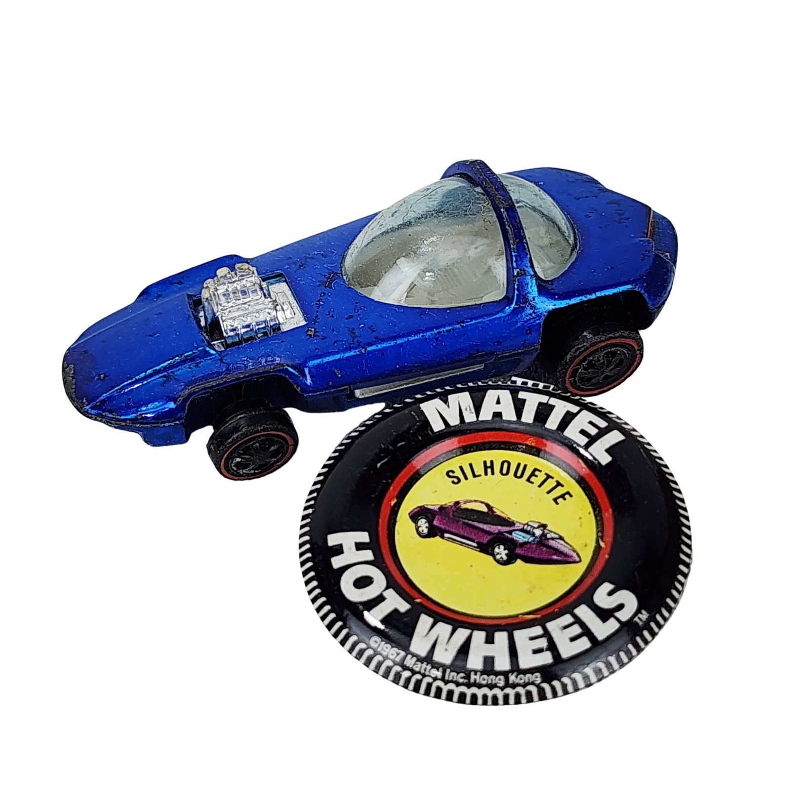 Vintage 1967 Hot Wheels Redline Silhouette Toy Car with Collector Button (1 of 4)