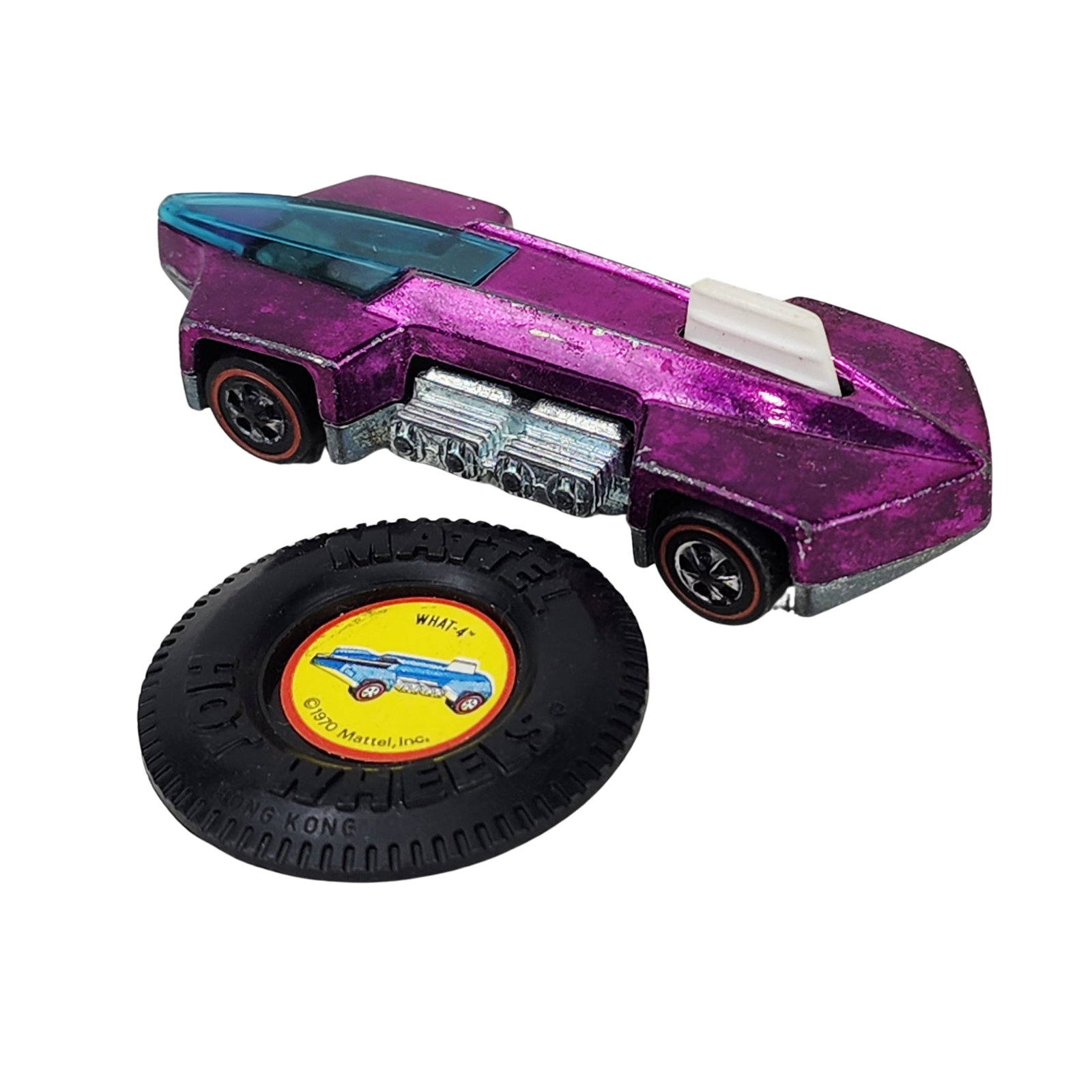 Vintage 1970 Hot Wheels Redline "What- 4" Toy Car with Collector Button (1 of 4)