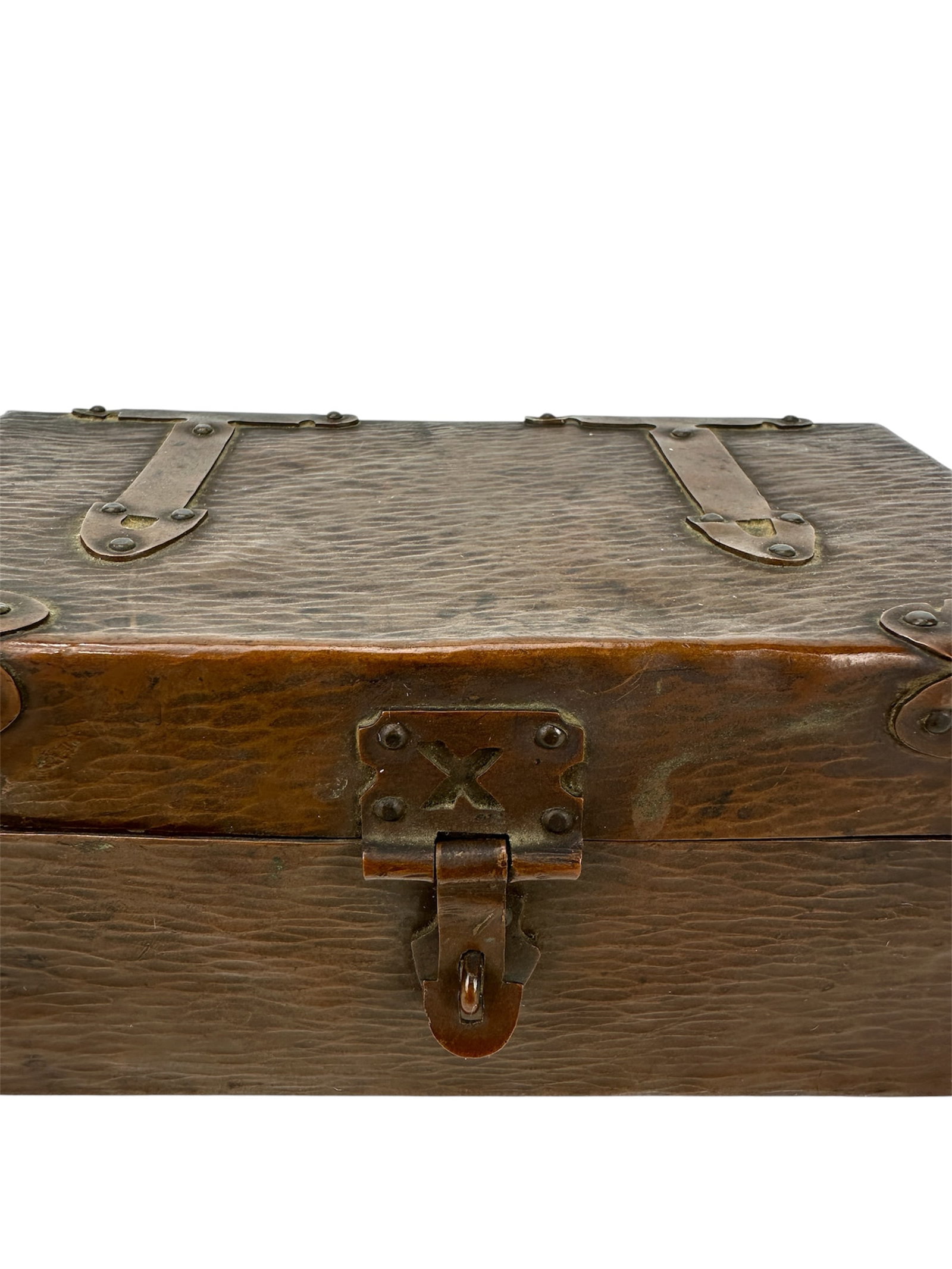 C.1910 Arts & Crafts Hammered Copper Box - 5
