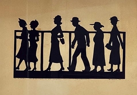 1936 Skeleton Cut Silhouette Portrait Pair - 3