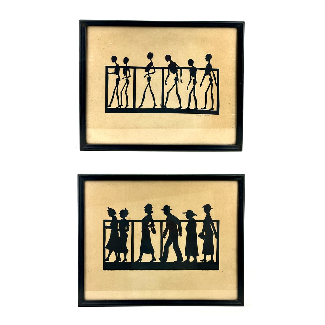 1936 Skeleton Cut Silhouette Portrait Pair - 4