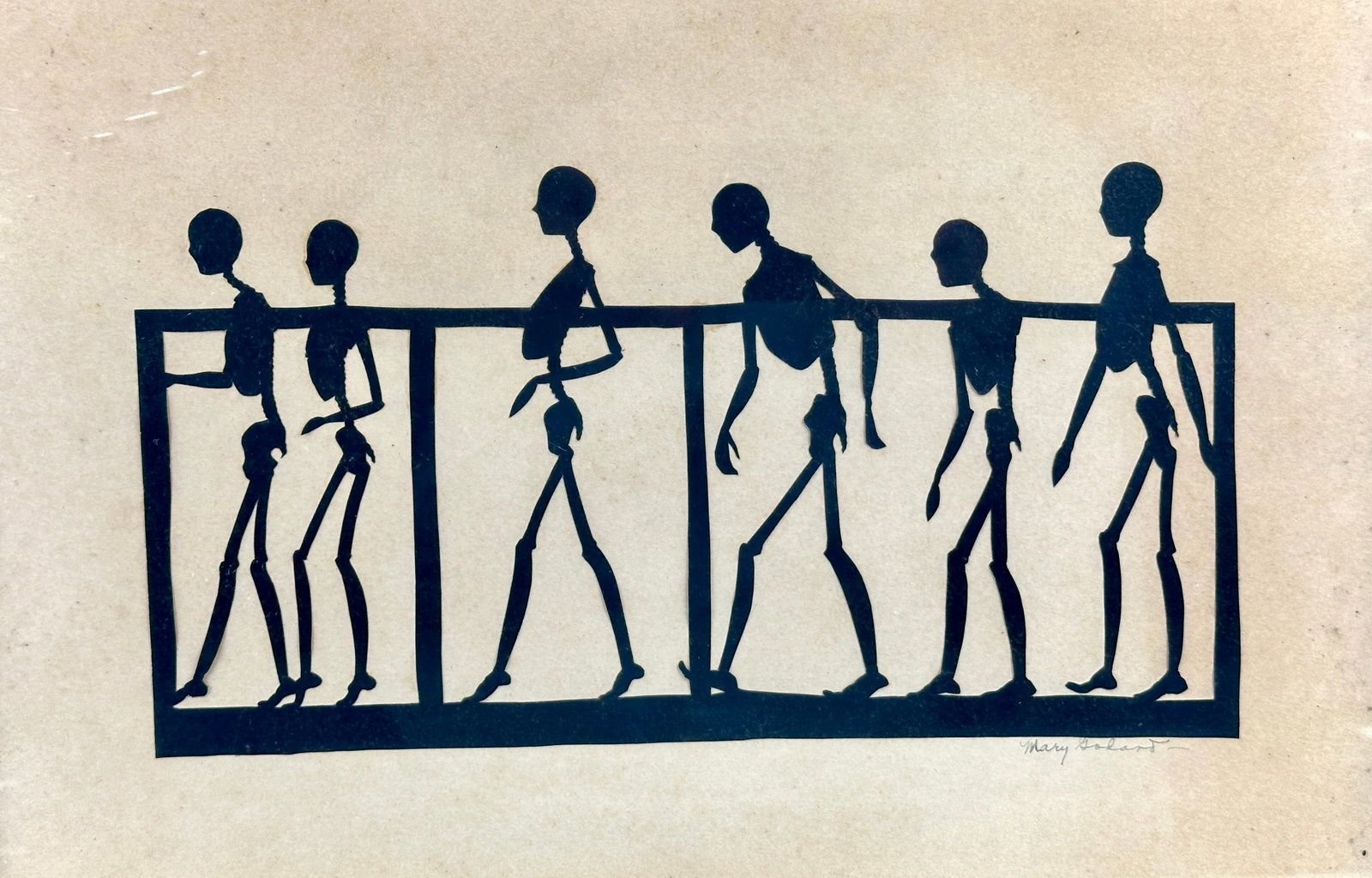 1936 Skeleton Cut Silhouette Portrait Pair - 7