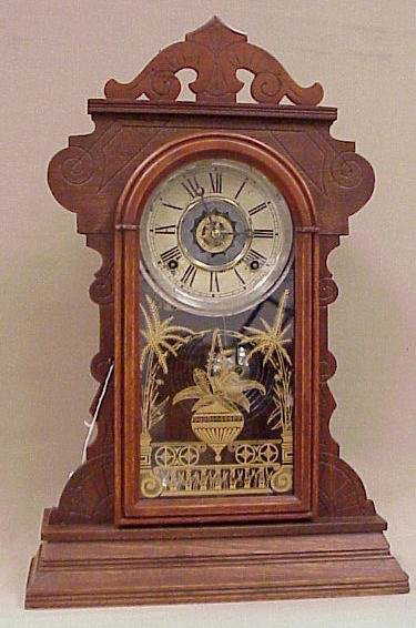 16 Antique Walnut Kitchen Clock Gingerbread Case