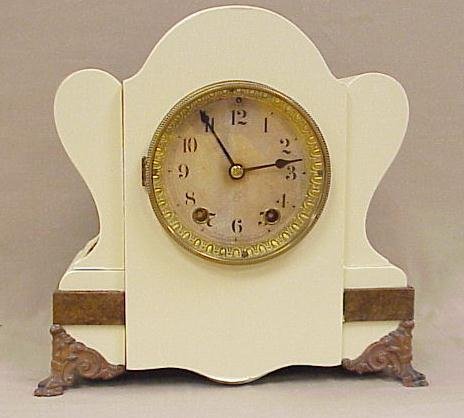 Seth Thomas Mantle Clock, Painted White Case