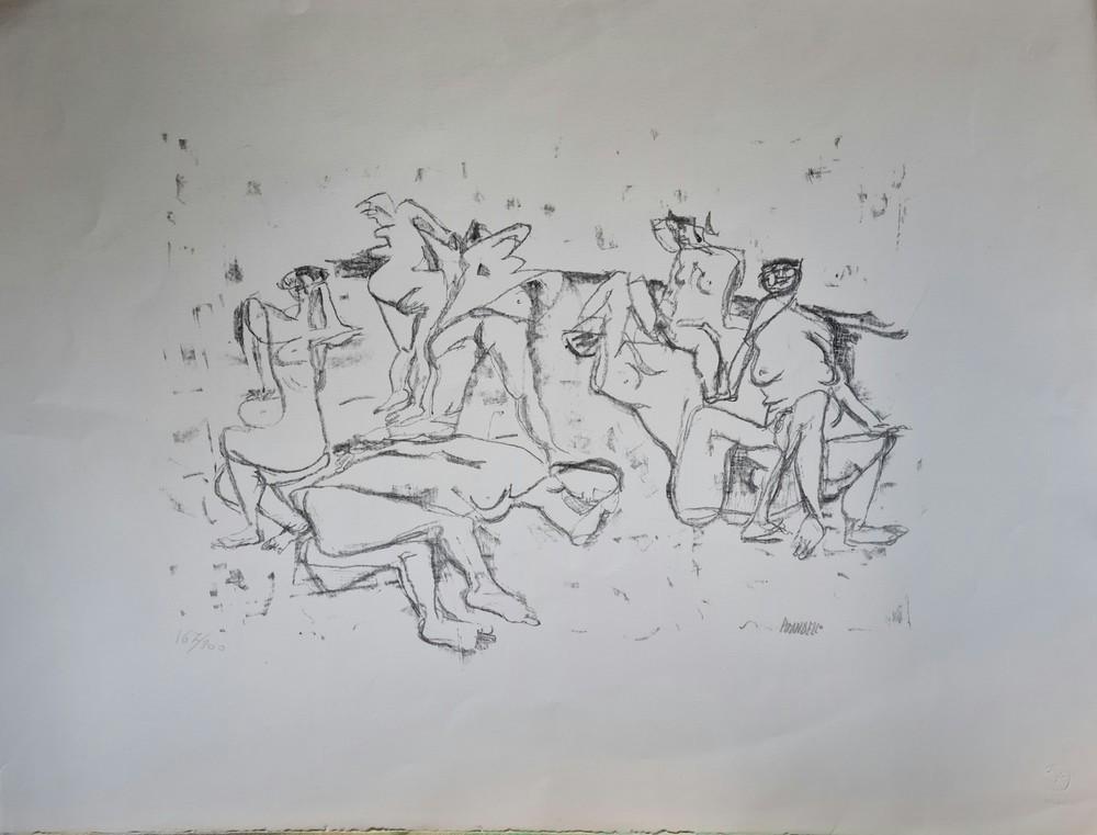 Fausto Pirandello - Figure: Fausto Pirandello - Lithograph figures 60x40 cm, signed lower right, edition 167/300 lower left.