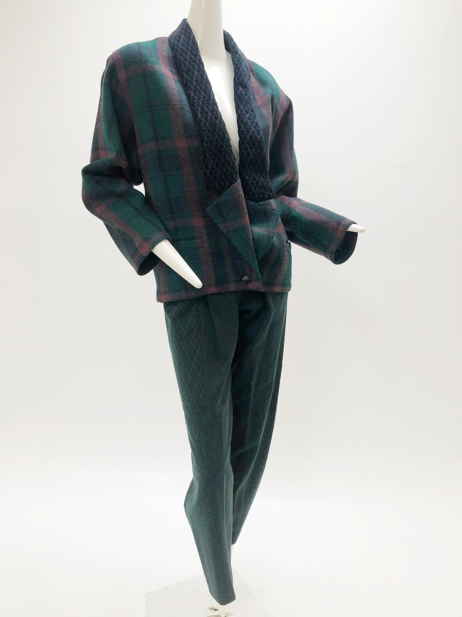1980 Gianni Versace Wool Plaid Slack Ensemble (1 of 13)
