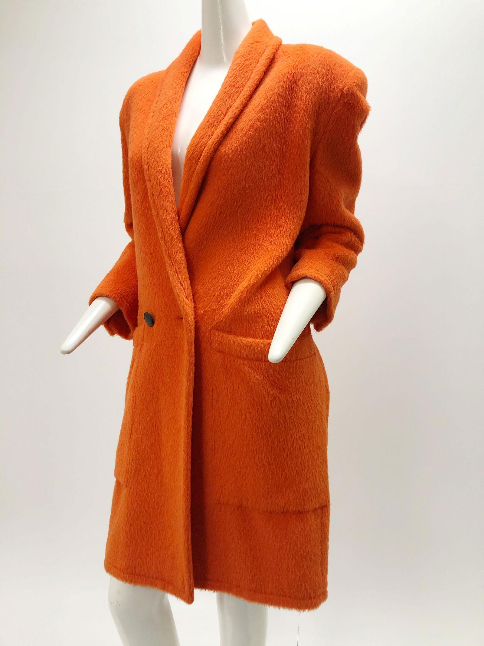 1980 Jenny Orange Alpaca Blend Fleece Coat (1 of 8)