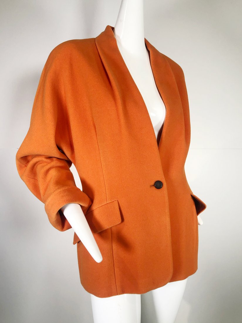 1980s Max Mara Orange Wool Tailored Suit Jacket (1 of 5)