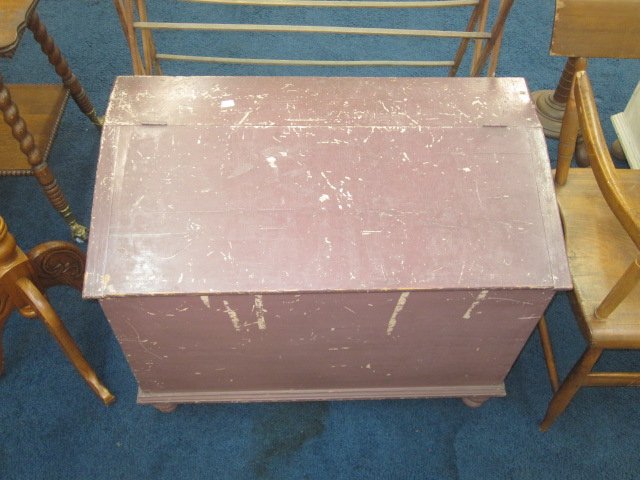 Primitive Dovetailed Feed Bin: Early fee bin has been painted brown. It measures 26"H x 33 W x 18"D . In good overall condition.