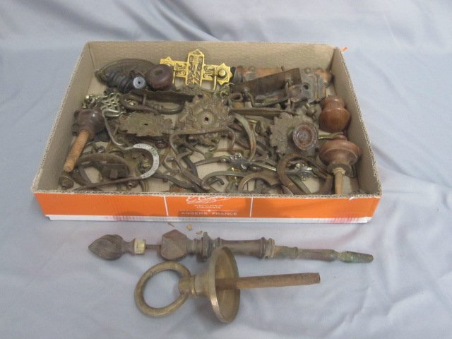 19th Misc. Antique Hardware.: Generous lot of 19th century hardware including pulls, handles, knobs PLUS.Some with wear