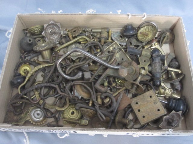 19th Century Antique Hardware: Inlcudes knobs, handles, pulls, plus.