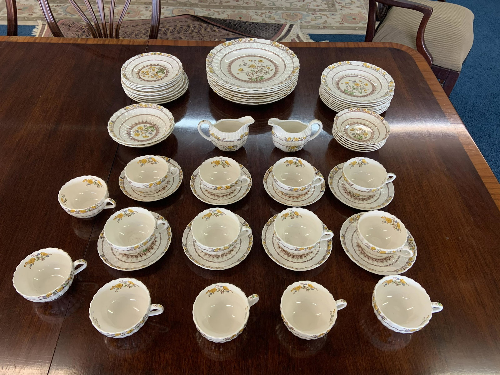 57 Piece Copeland Spode Buttercup Dinnerware: Lot consists of 57 pieces with no damage noted