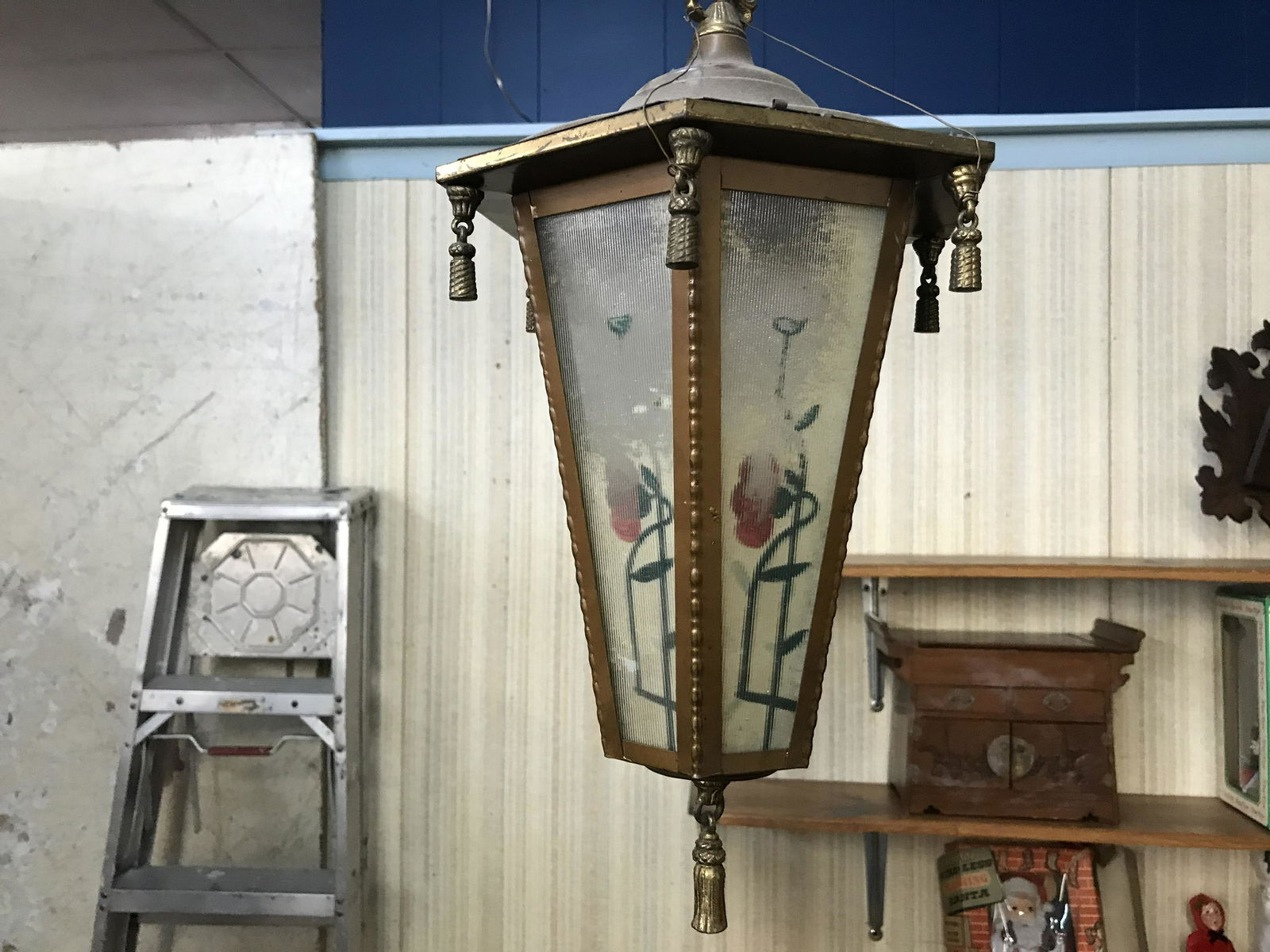 Reverse Painted Hanging Light (1 of 2)