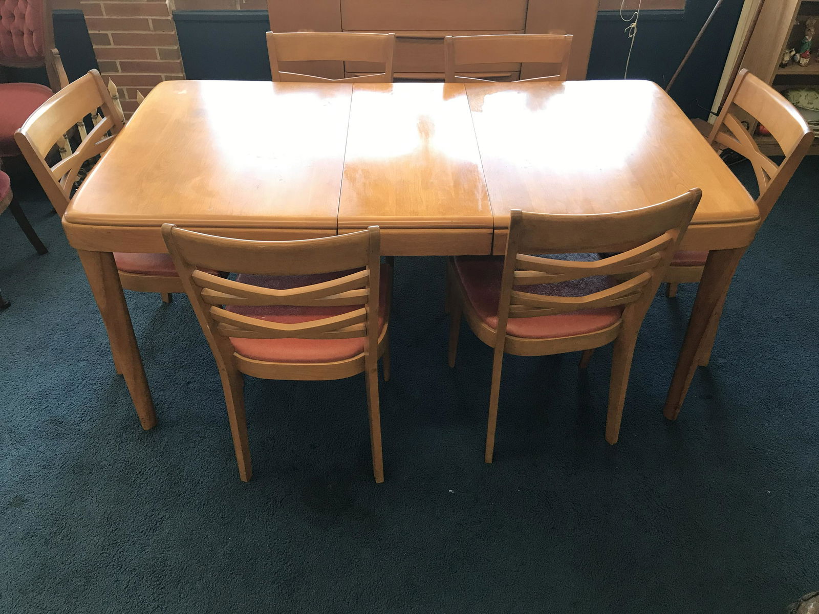 Haywood Wakefield Champagne Table & Six Chairs (1 of 5)