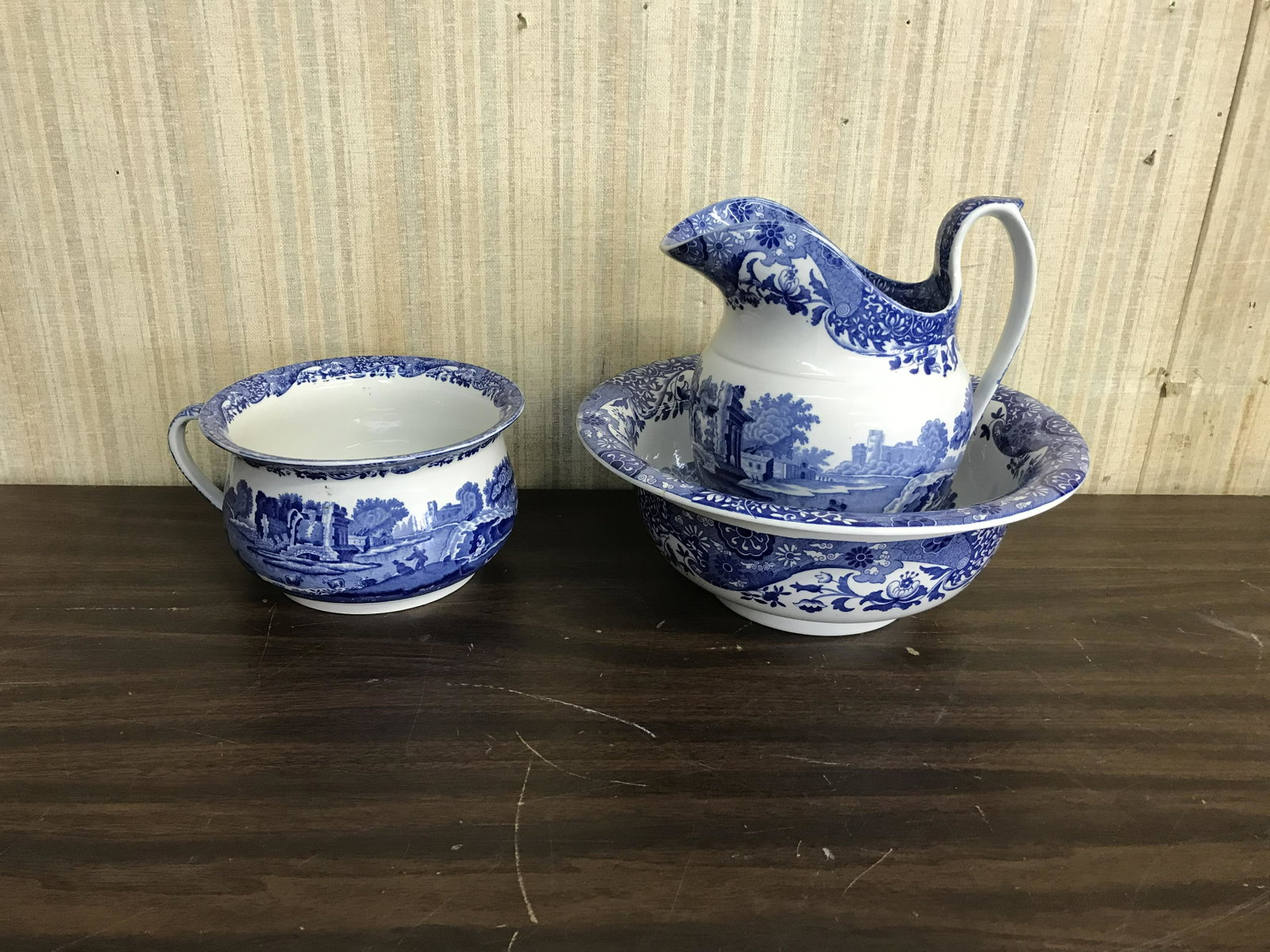 Two Pieces Of Copeland Spode: Italians Spode marked on the bottom. Bowl is 14.5"W.