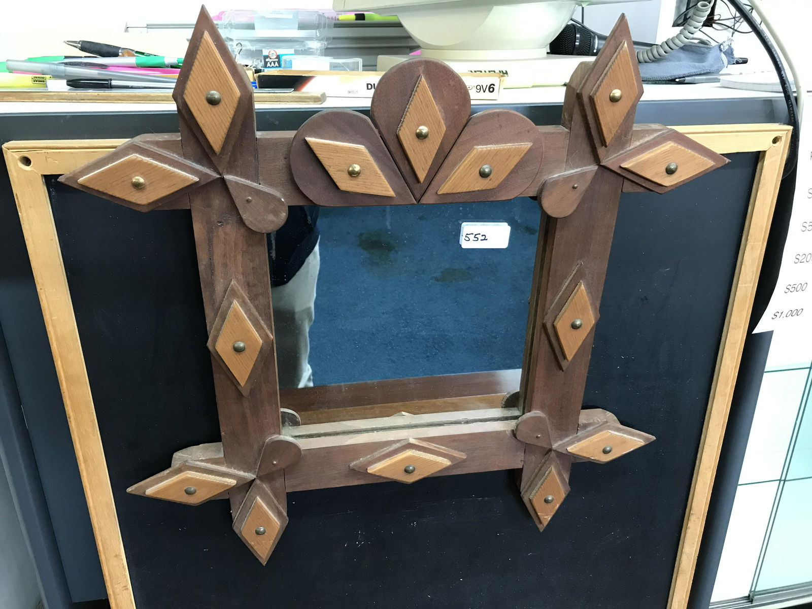 Tramp Art Style Mirror (1 of 2)