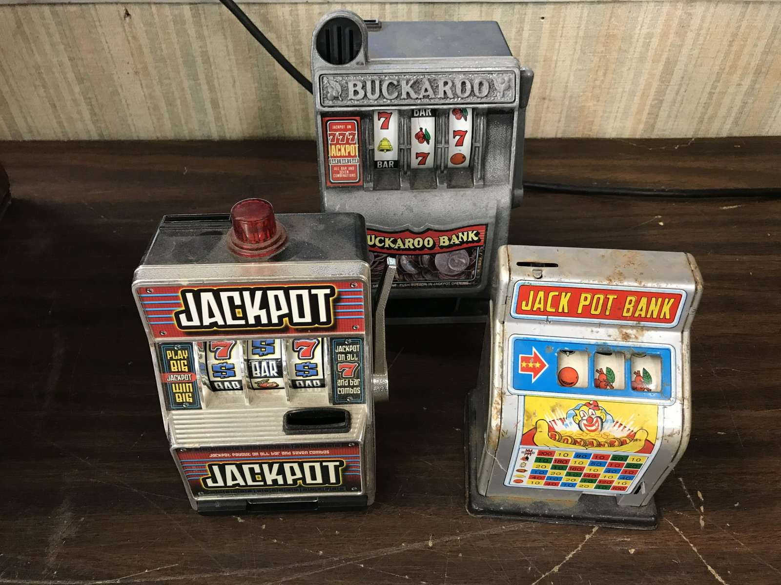 3 Slot Machines: Largest 9" H x 6" W