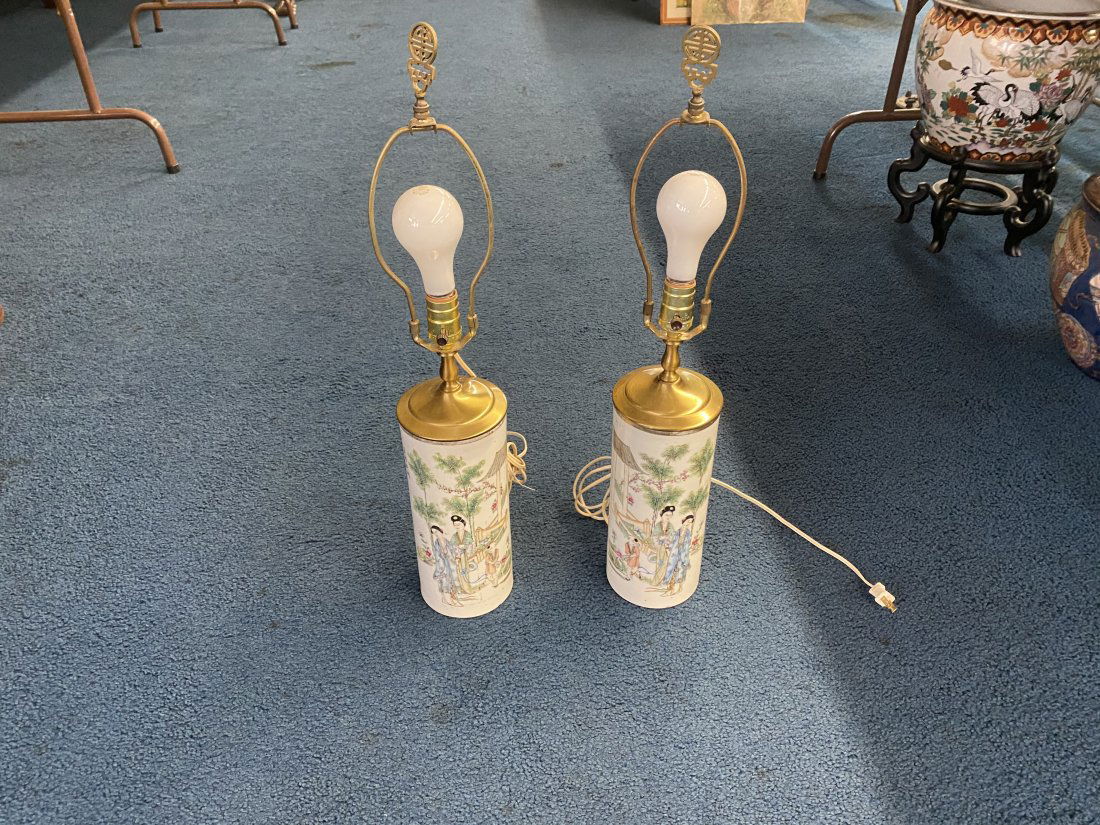 Pair of Asian Lamps w/ Chop Mark (1 of 4)