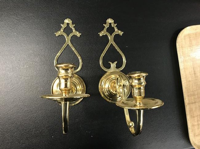 Pair Of Virginia Metal Crafters Wall Sconces: 10" L.