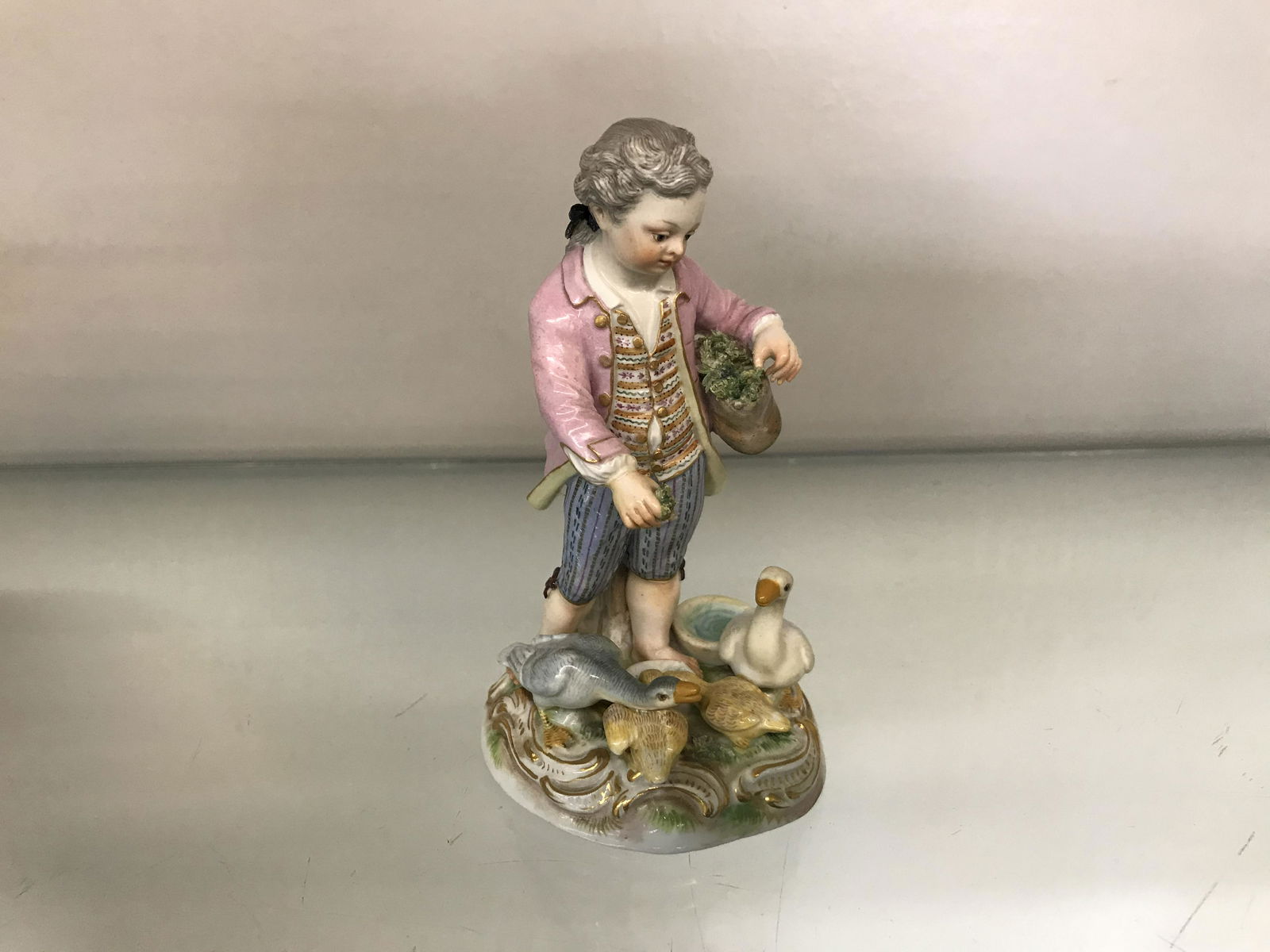 Meissen Boy Playing w/ Geese Figurine (1 of 5)