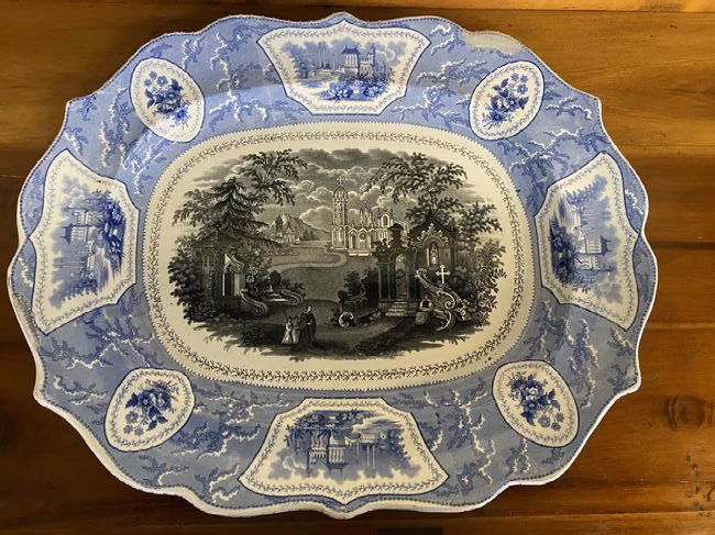 Large Antique Two Color Transferware Platter (1 of 3)