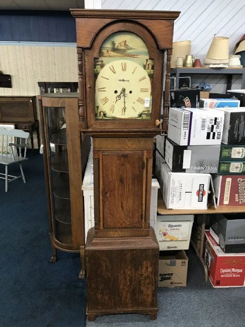Antique Oak Tall Case Clock (1 of 1)