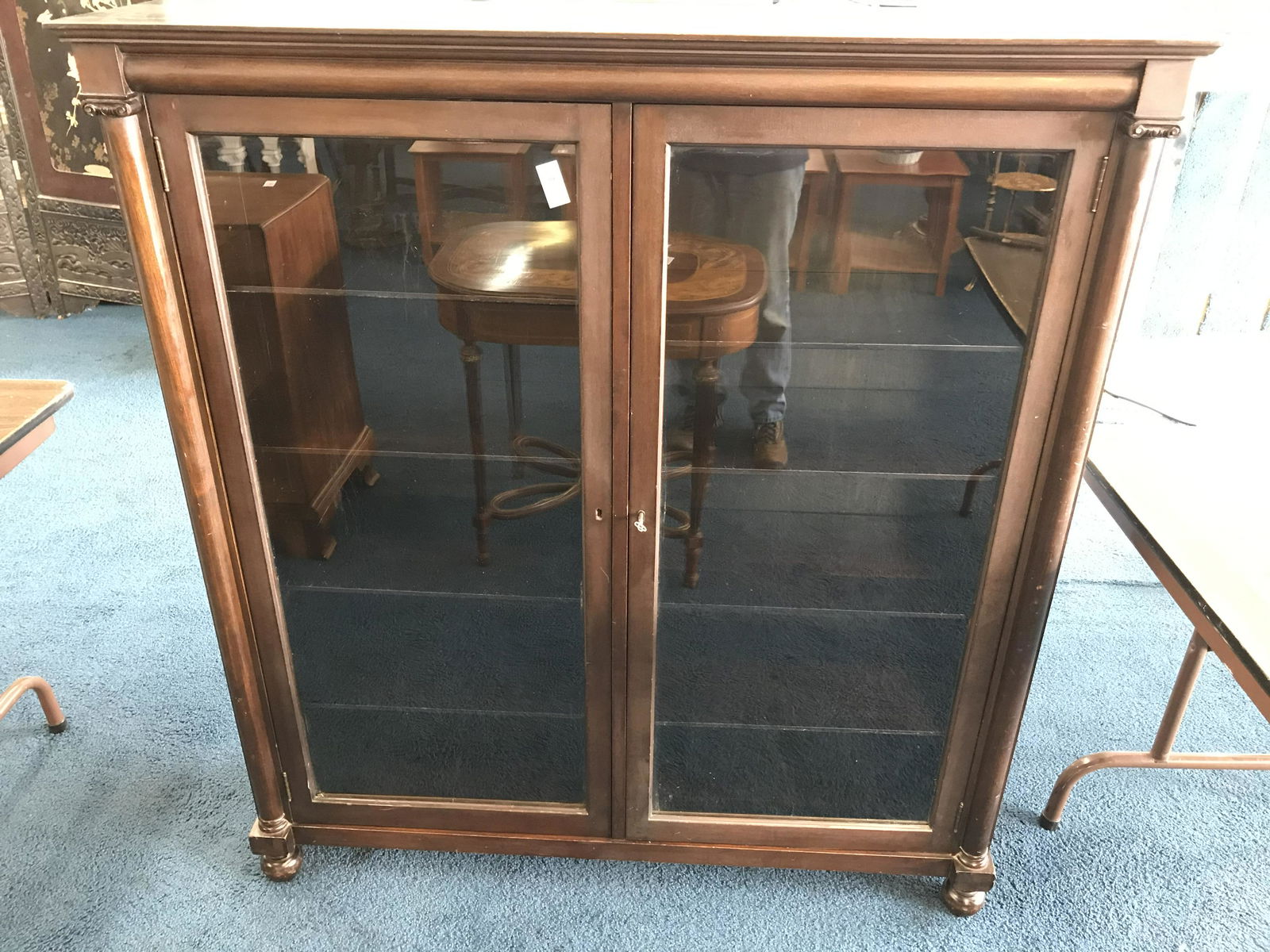 Mahogany Double Door Bookcase (1 of 3)