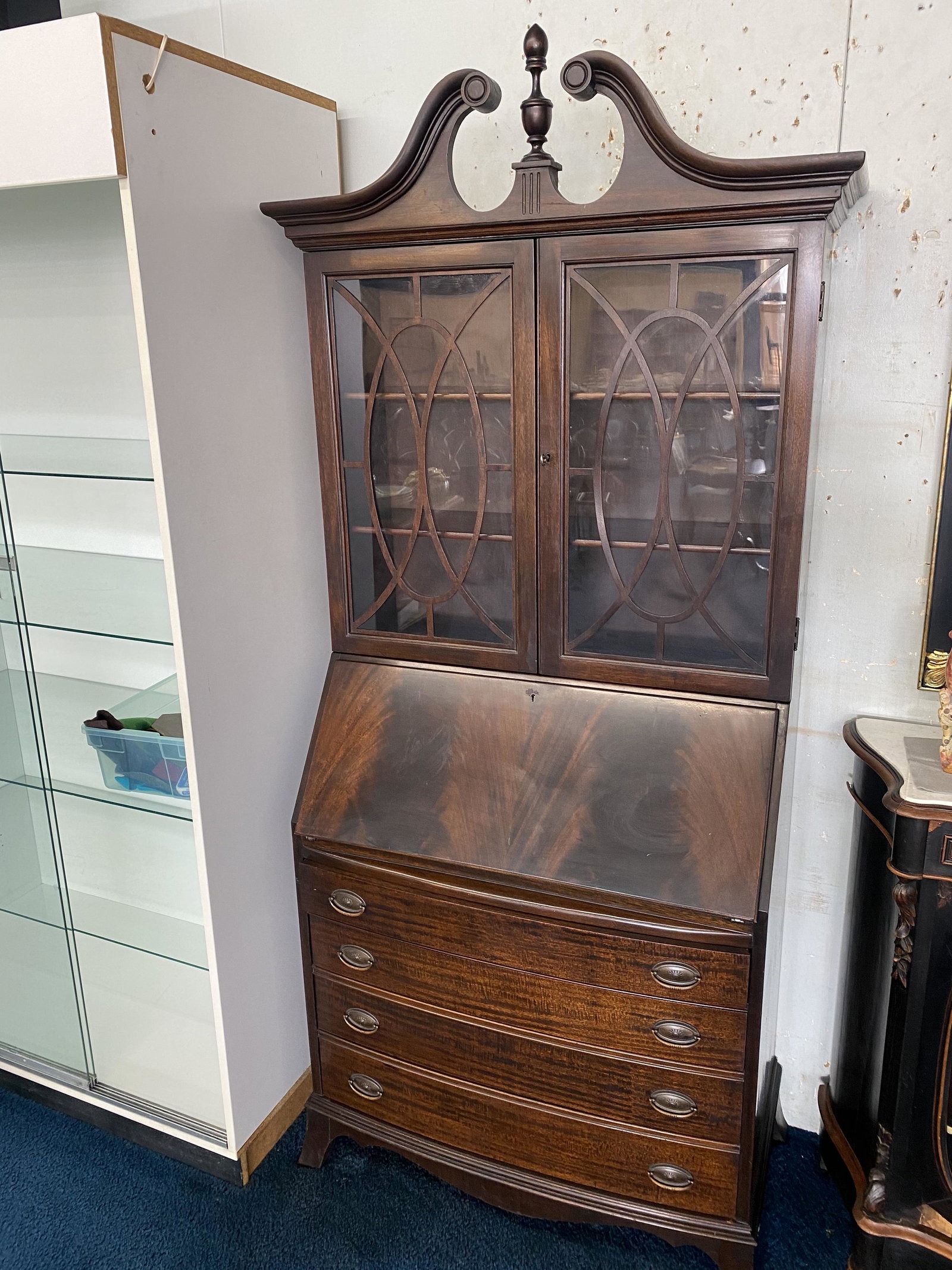 Mahogany Maddox Secretary Desk: 82"Hx 34"W