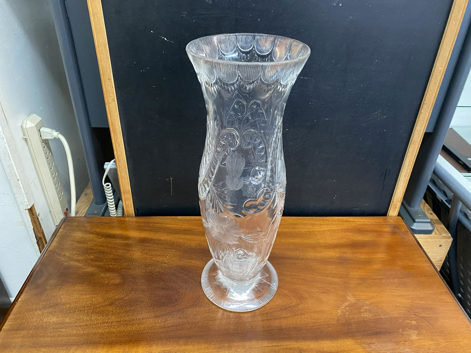 16" Large Cut Glass Vase (1 of 4)