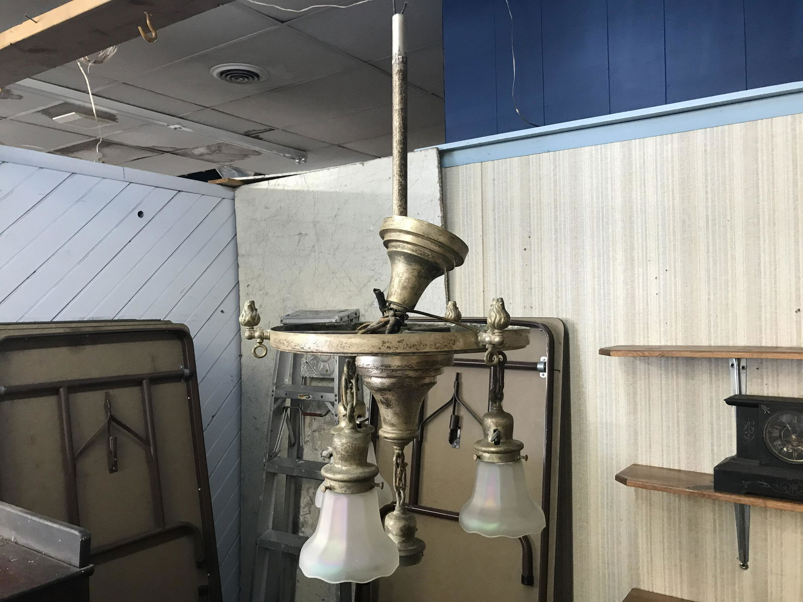 Antique Hanging Light w/ Nuart Shades (1 of 3)