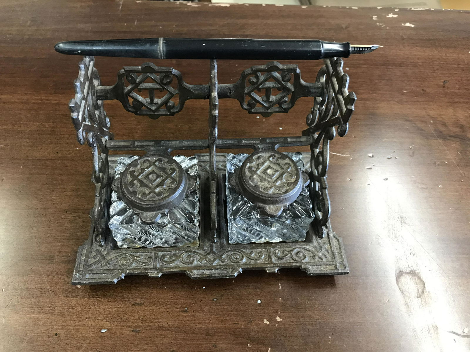 Victorian Cast Iron Inkwell (1 of 1)