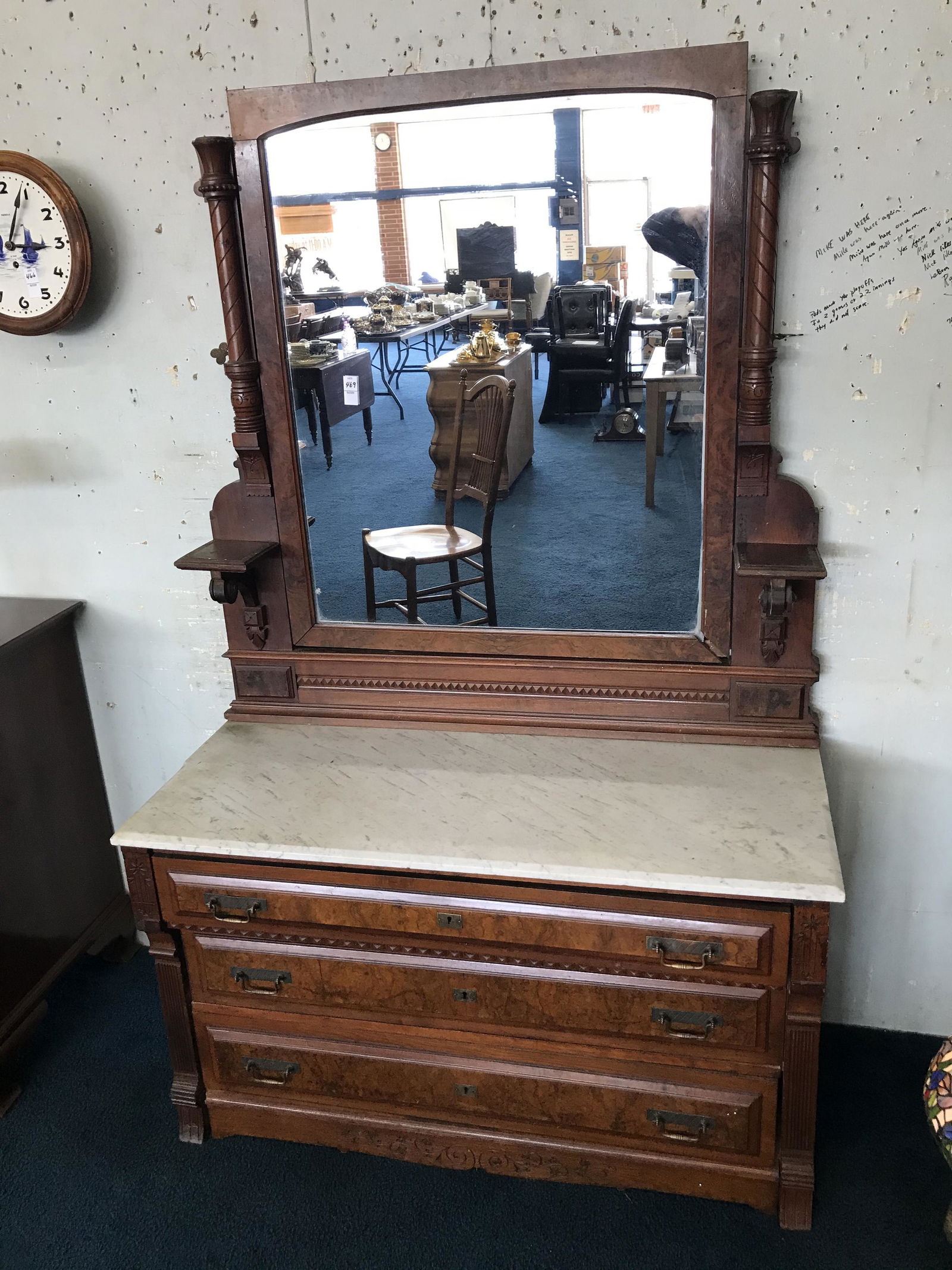 Victorian Walnut Dresser (1 of 3)