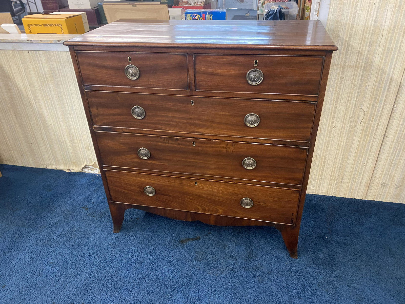 Period Hepplewhite 4 Drawer Chest (1 of 3)