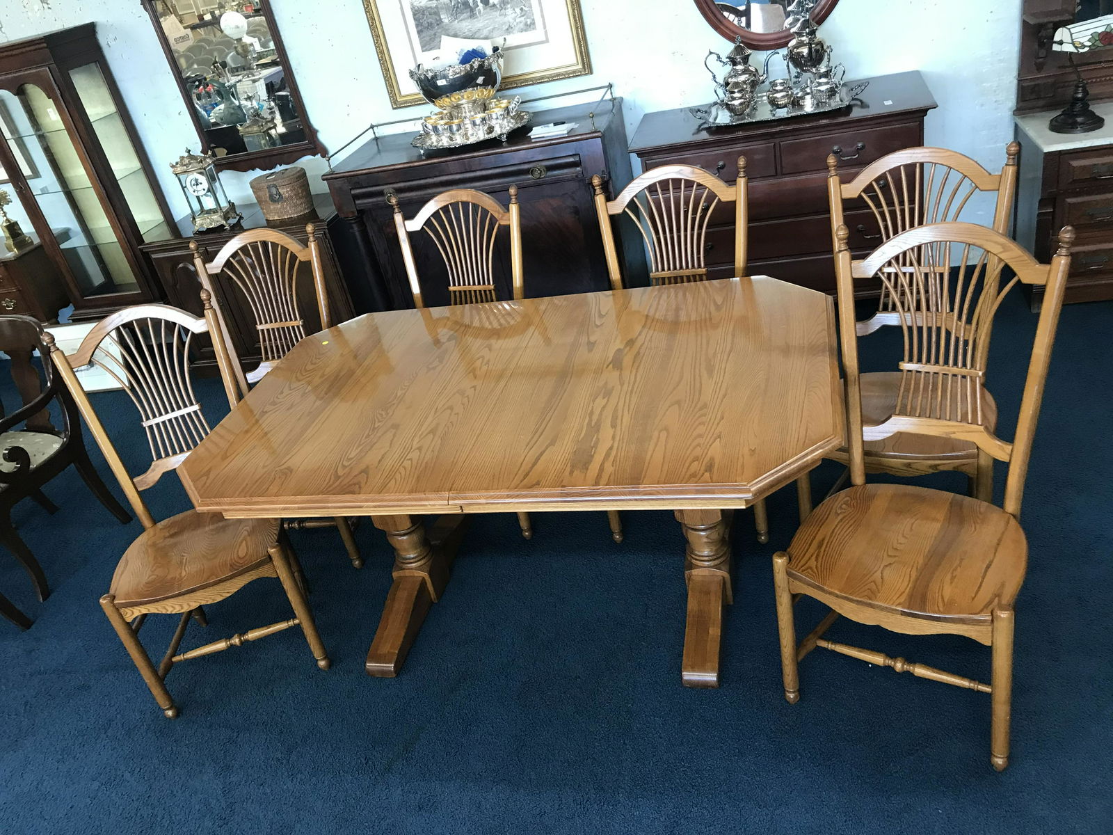 Oak Table and Six Chairs (1 of 3)