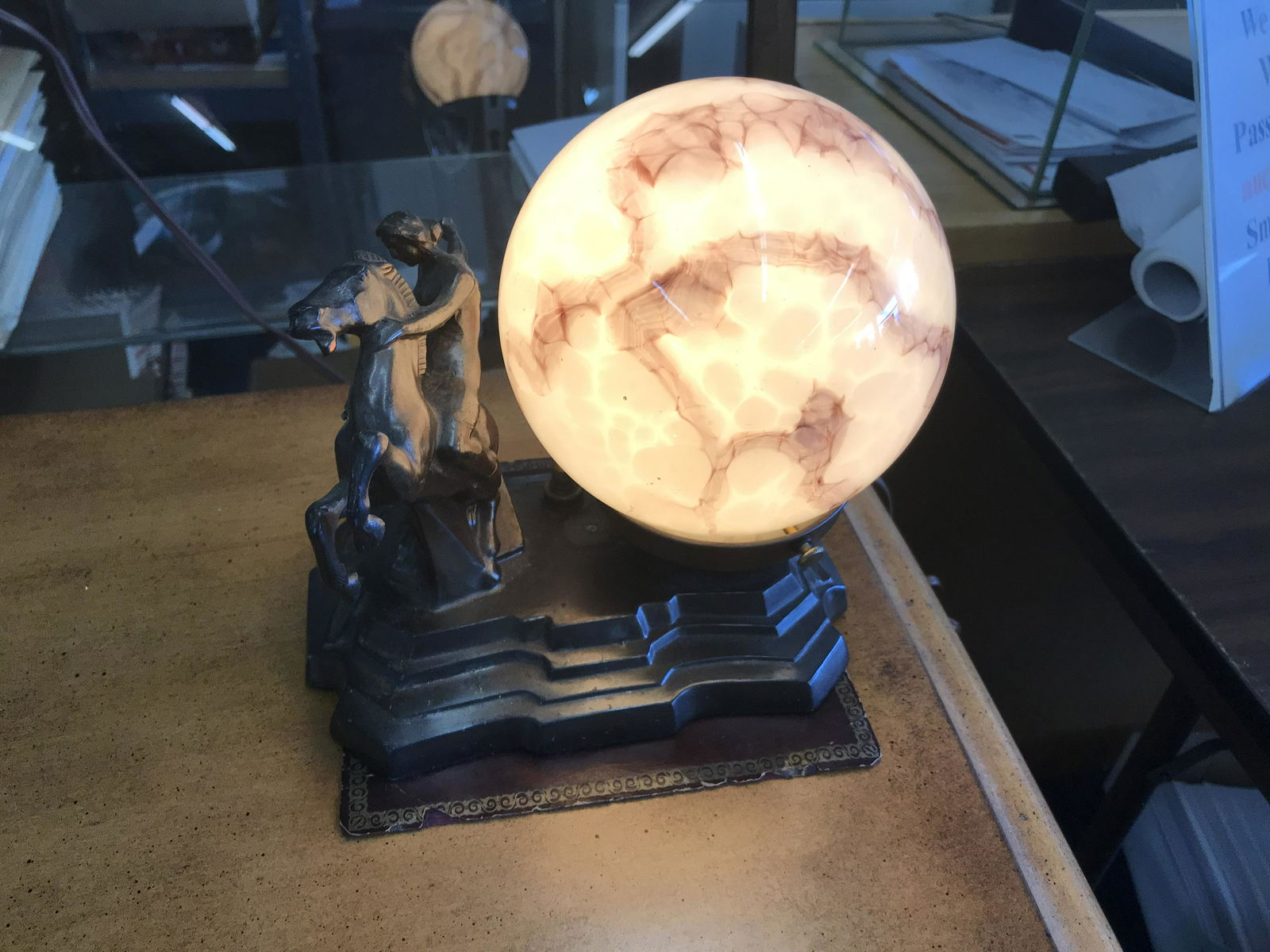 Art Deco Bronze Lamp (1 of 3)