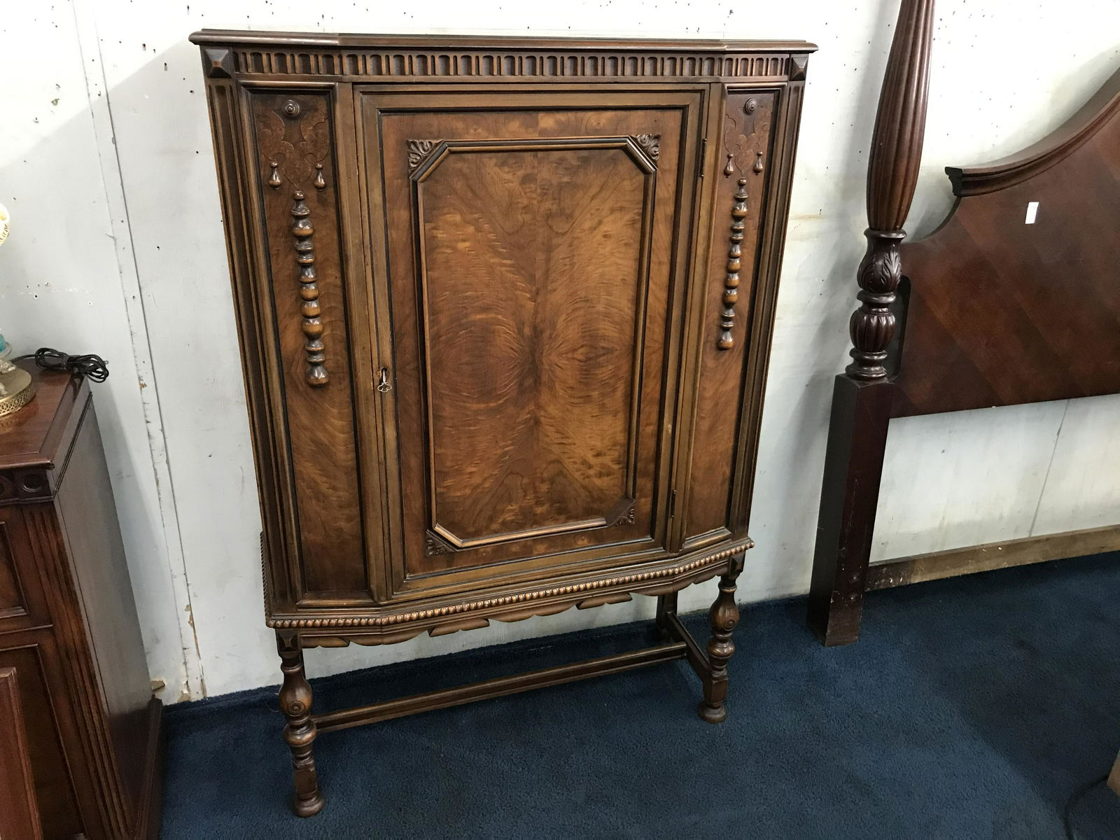 Depression Era Carved China Closet (1 of 3)