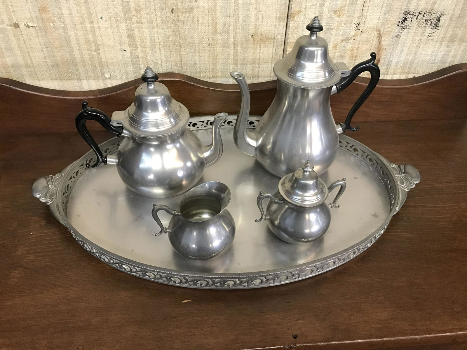 Sleepy Hallow Pewter Coffee and Tea Set (1 of 2)