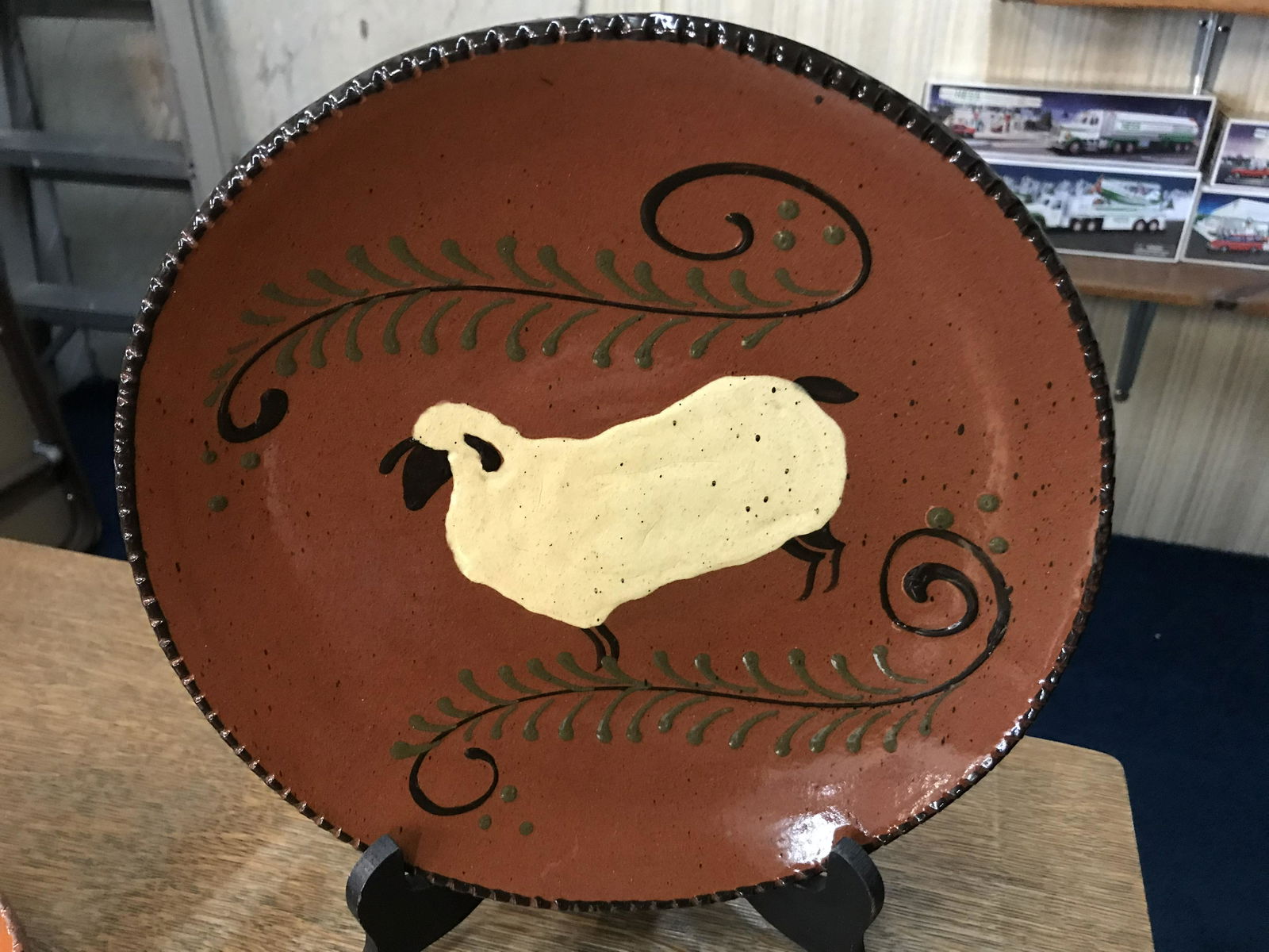 Signed Redware Charger (1 of 2)