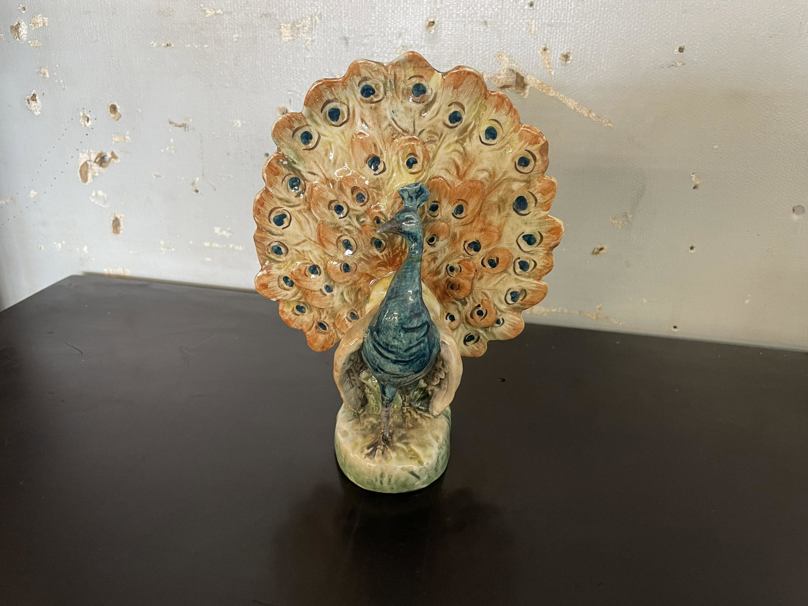 Royal Dux Peacock: Signed on base, 7"H.