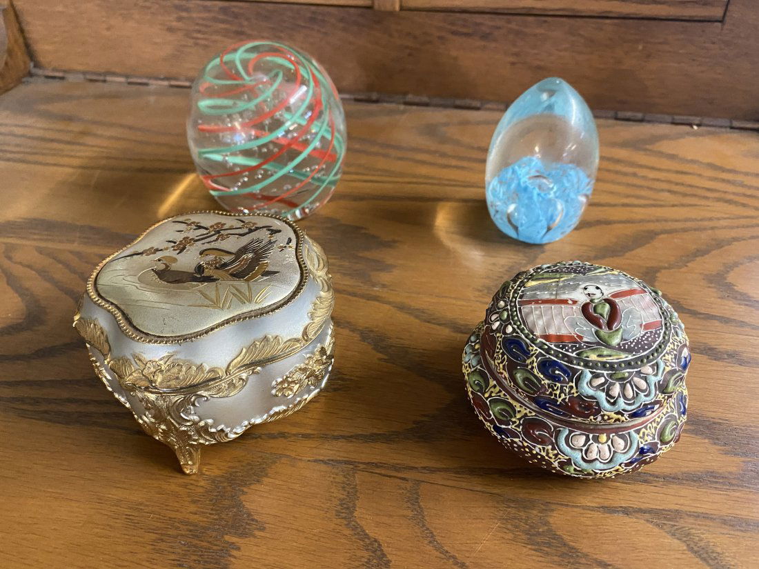 Mixed Lot of Paperweights and Dresser Boxes (1 of 4)